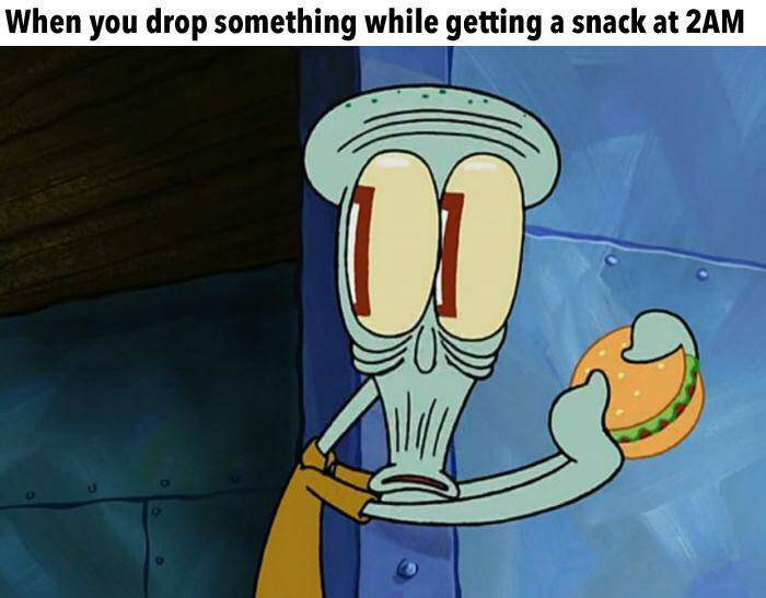 meme SpongeBob tentang camilan