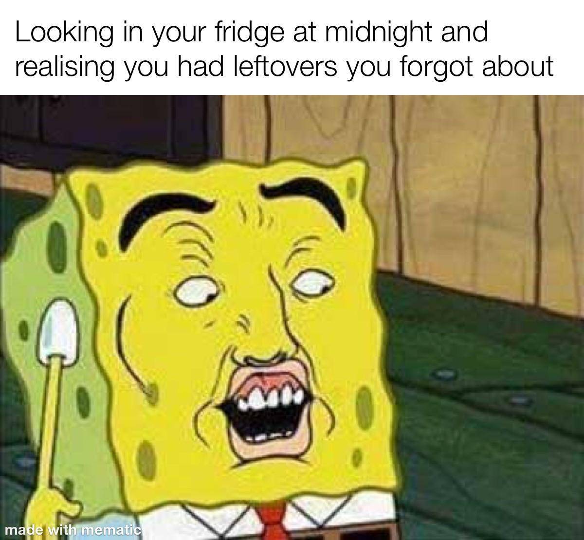 meme SpongeBob tentang camilan