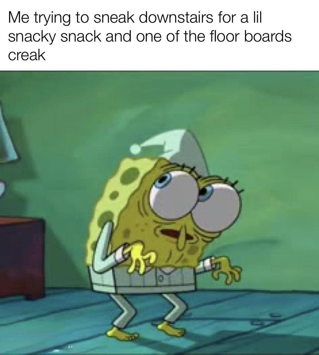 meme SpongeBob tentang camilan