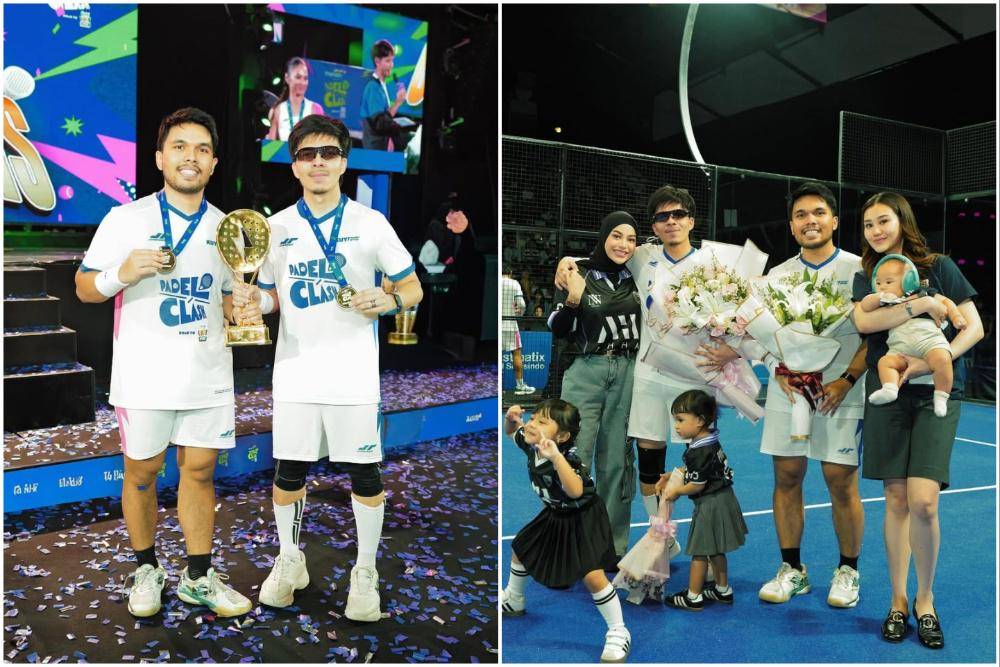 potret Atta dan Thariq menang turnamen padel 