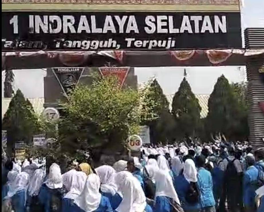 Demonstrasi Siswa di SMKN 1 Indralaya Selatan tuntut Kepsek mundur (Dok: istimewa)
