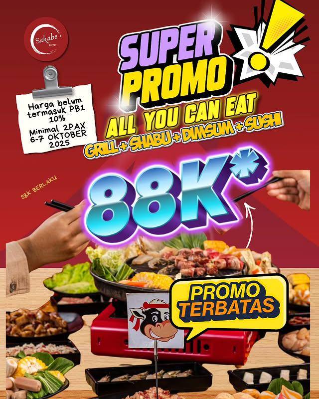 Promo AYCE Sakabe Buffet Oktober 2025 