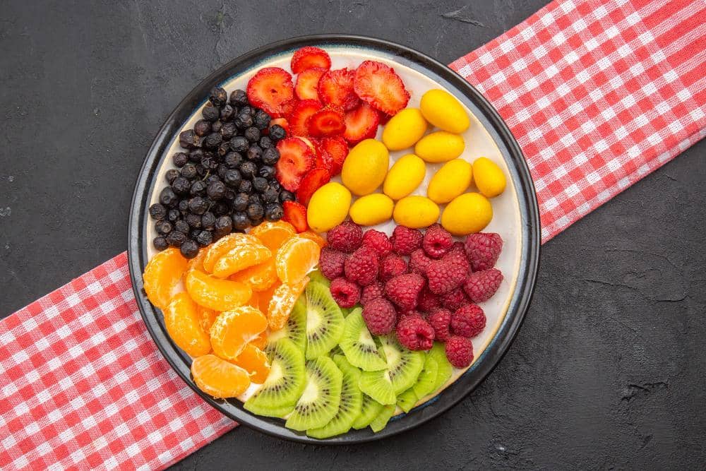 Potret buah potong warna warni 