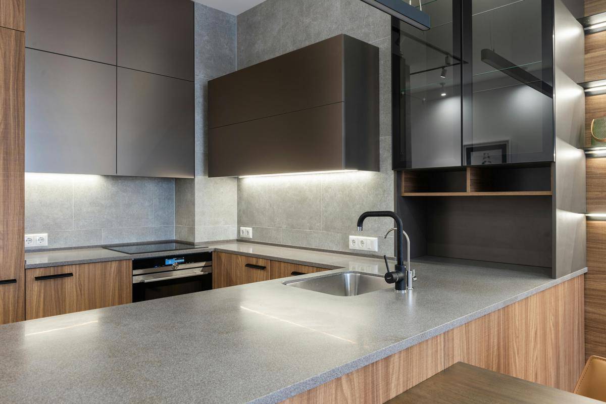 ilustrasi desain dapur industrial 