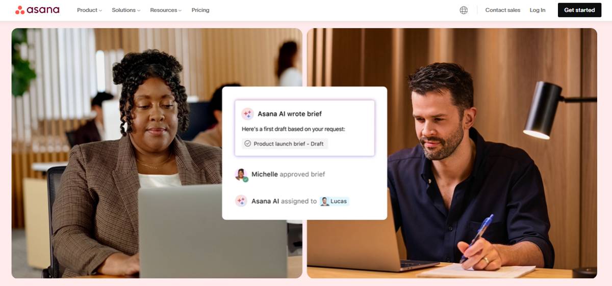 tampilan website Asana 