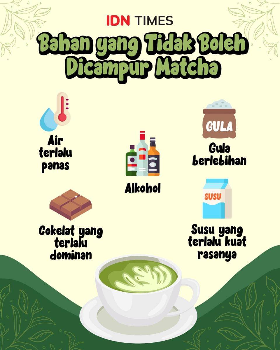 Infografik bahan yang gak boleh dicampur matcha