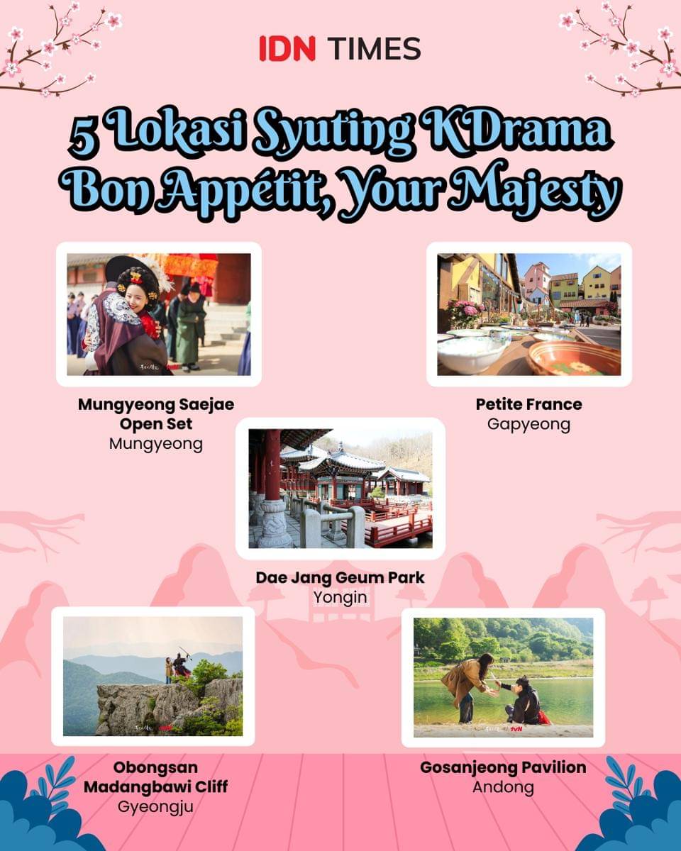 Infografik lokasi syuting drama Bon Appetit, Your Mayesty