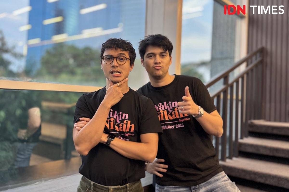 Jourdy Pranata dan Maxime Bouttier pada Selasa (7/10/2025) (IDN Times/Elizabeth Chiquita)