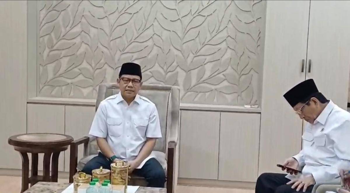 Menteri Koordinator Bidang Pemberdayaan Masyarakat, Muhaimin Iskandar rapat bersama Menteri Agama, Nasaruddin Umar di rumah dinasnya, di kawasan Widya Chandra, Jakarta, Selasa (7/10/2025) (dok. Istimewa)