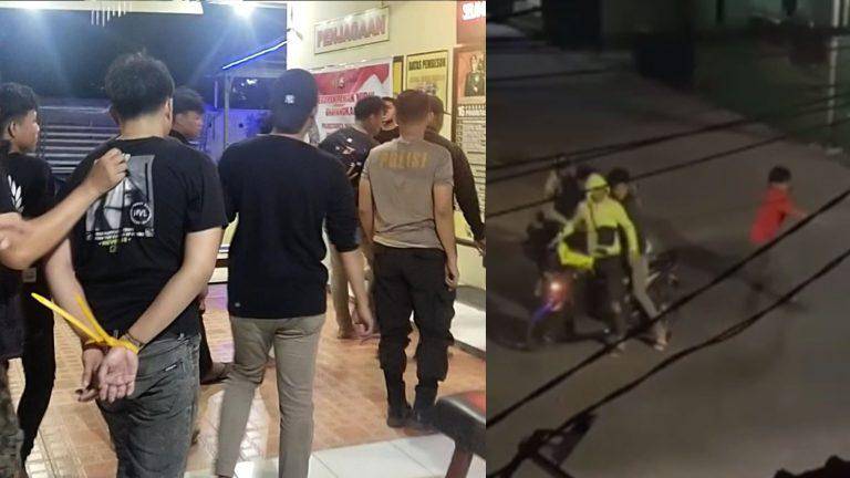 Tim Polsek Manggala, Makassar, menangkap enam anggota geng motor yang menyerang warga. (Dok. Istimewa)