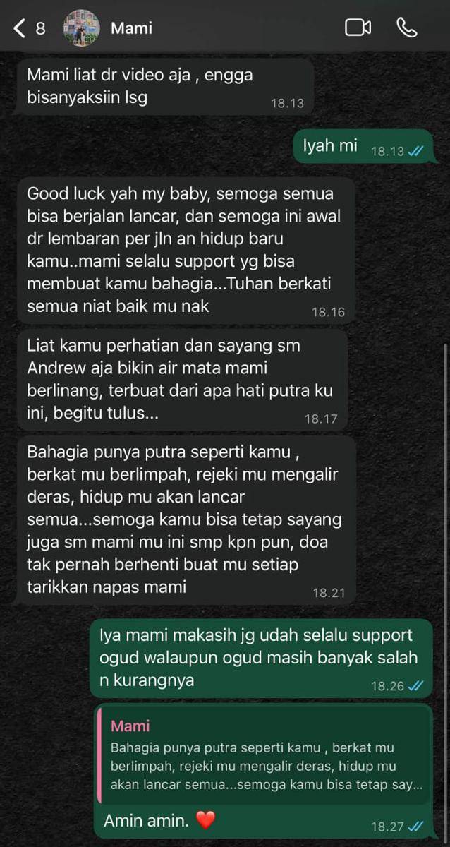Pesan ibunda Bravy sebelum Bravy lamar Erika Carlina