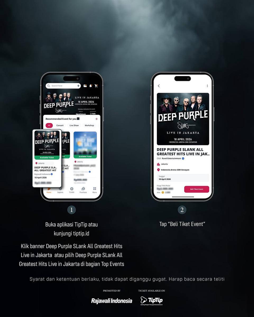 Cara Beli Tiket Konser Deep Purple & Slank All Greatest Hits Live in Jakarta 2026