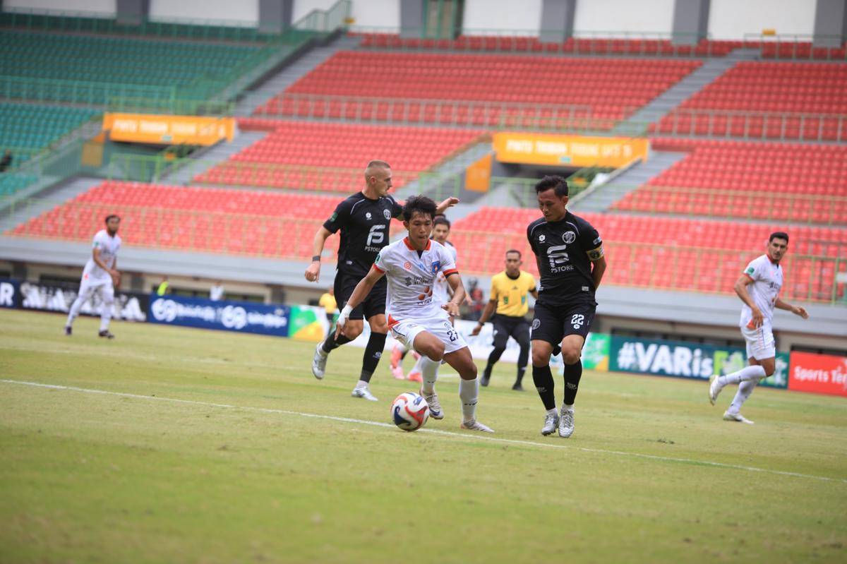Pertandingan Sumsel United menghadapi FC Bekasi City di Stadion Patriot Candrabhaga (Dok: MO Sumsel United)