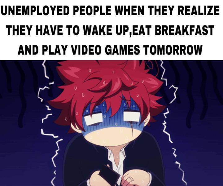 meme anime tentang pengangguran (reddit.com/user/Holofan4life)