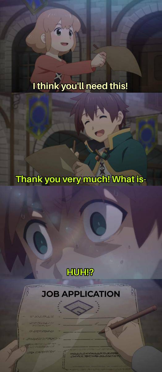 meme anime tentang pengangguran (reddit.com/user/KaySan-TheBrightStar)