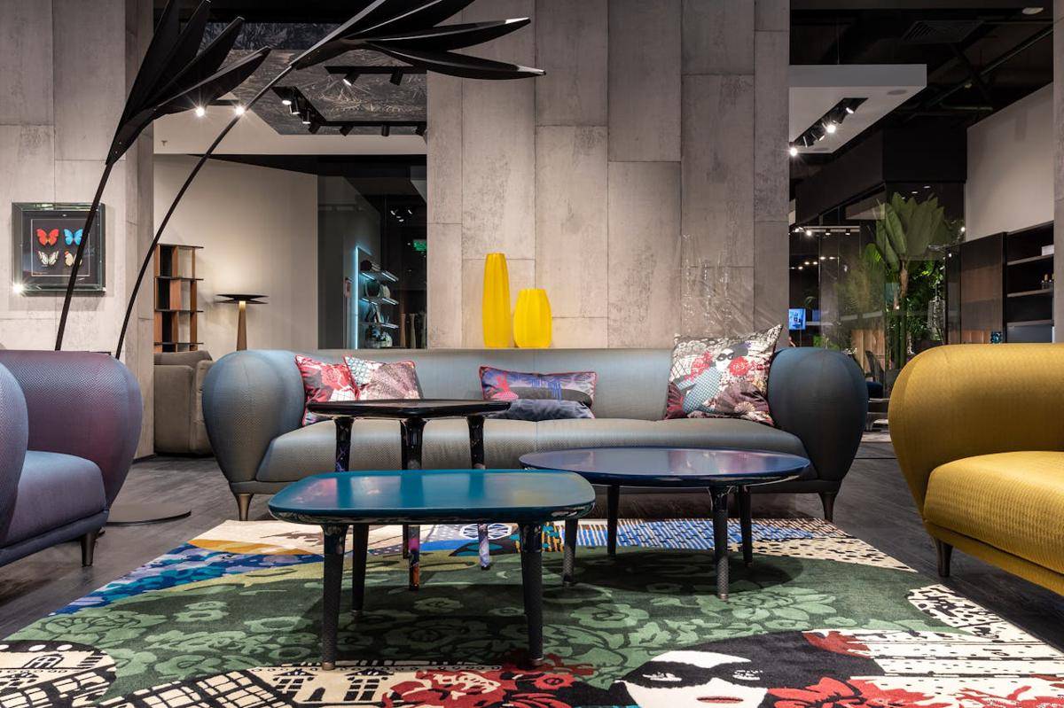 ilustrasi interior industrial modern 