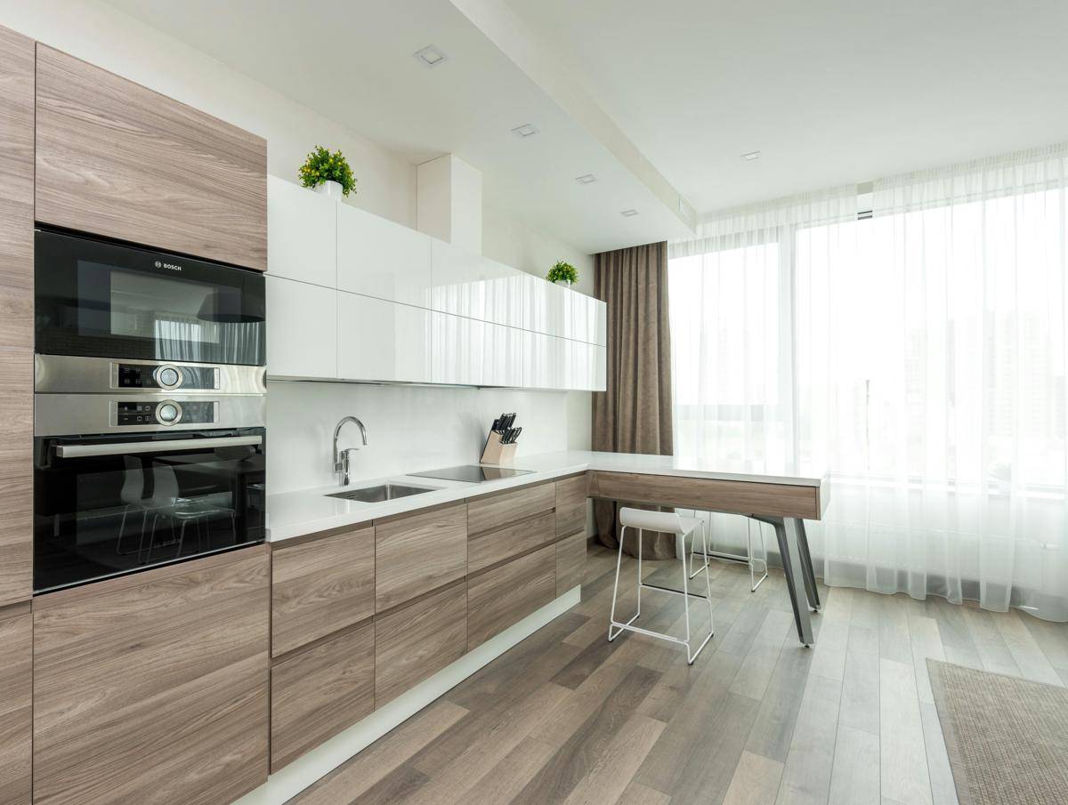 ilustrasi desain dapur dengan sentuhan kayu 