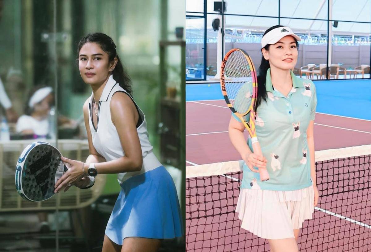 potret artis sedang berolahraga