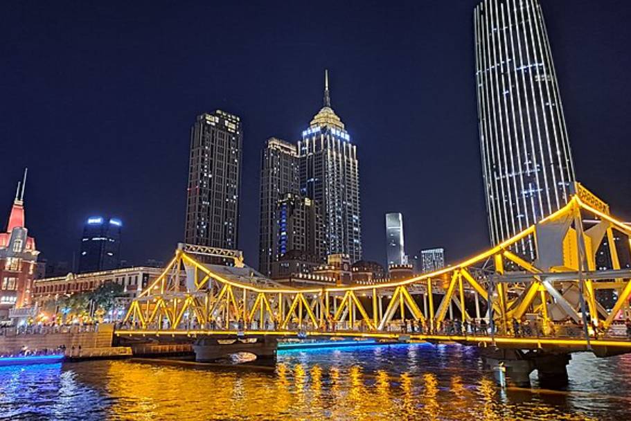 potret Jiefang Bridge, Tianjin, China 