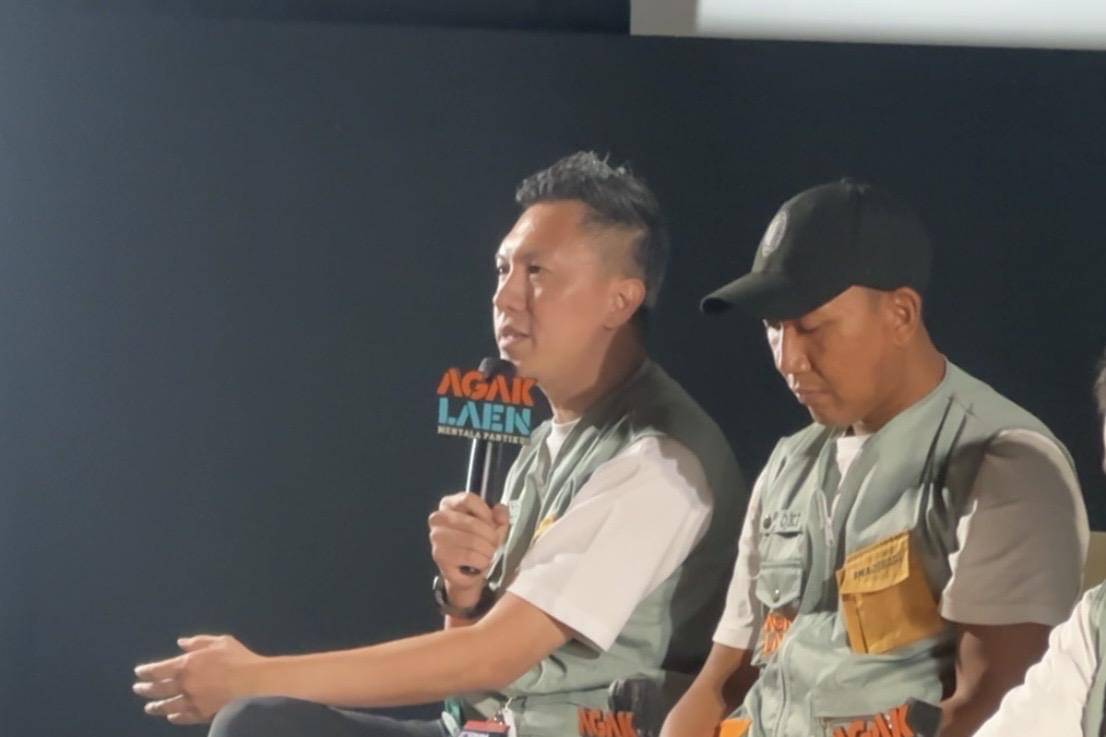 tim produksi Agak Laen: Menyala Pantiku pada Rabu (8/10/2025) (IDN Times/Elizabeth Chiquita)