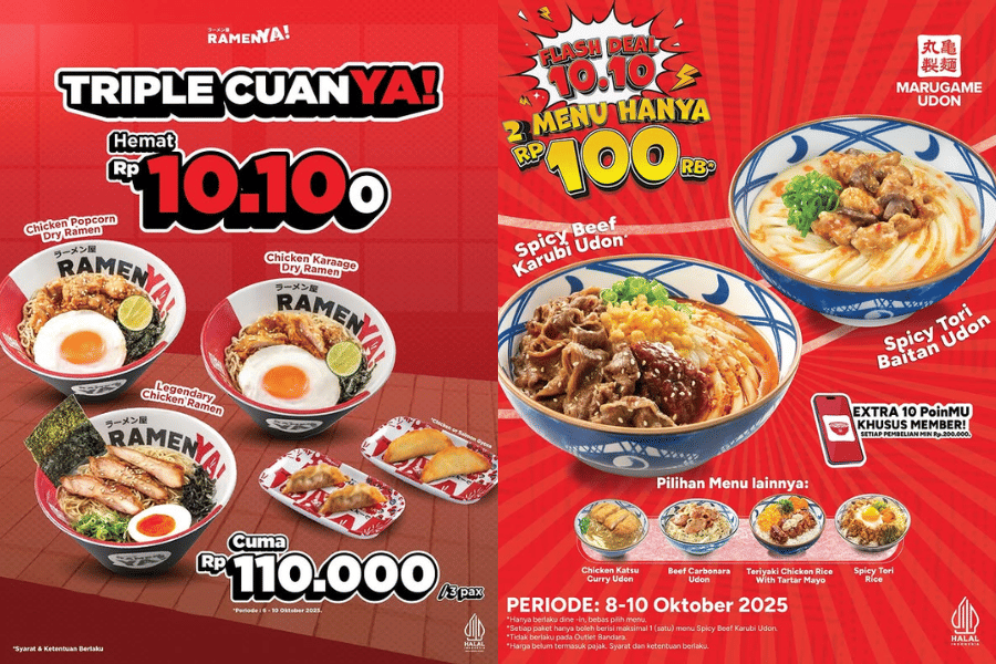 Promo 10.10 dari Ramen YA! dan Marugame Udon