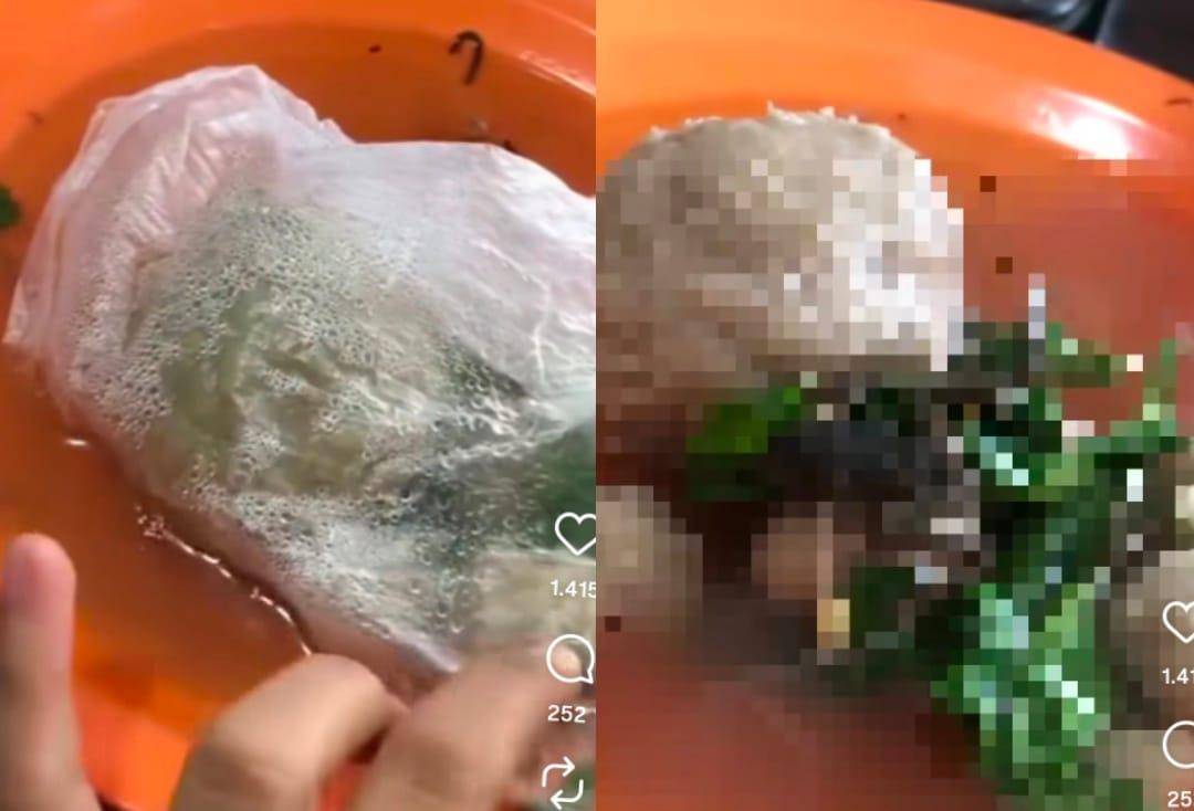 Viral video temuan kodok di porsi bakso yang dibungkus dari warung Seberang Ulu Palembang (Dok. Tangkapan Layar)