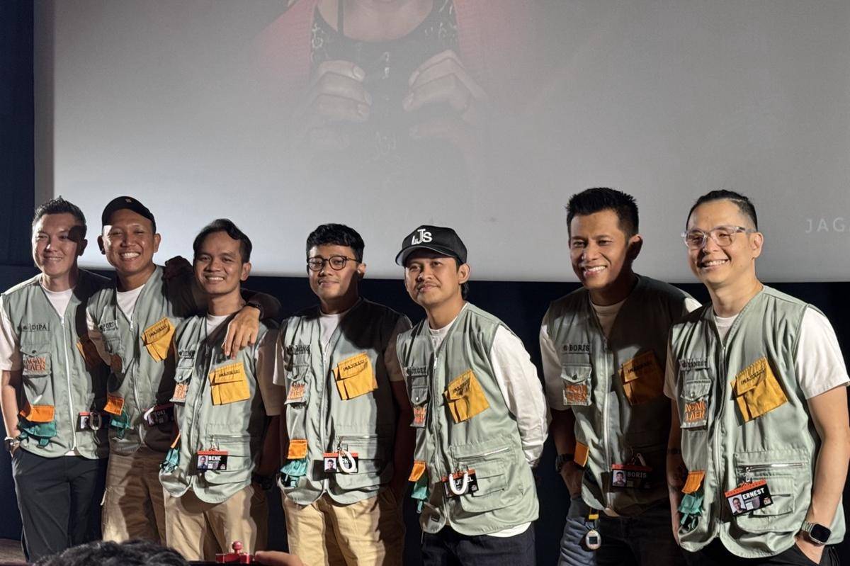 tim produksi Agak Laen: Menyala Pantiku pada Rabu (8/10/2025) (IDN Times/Elizabeth Chiquita)