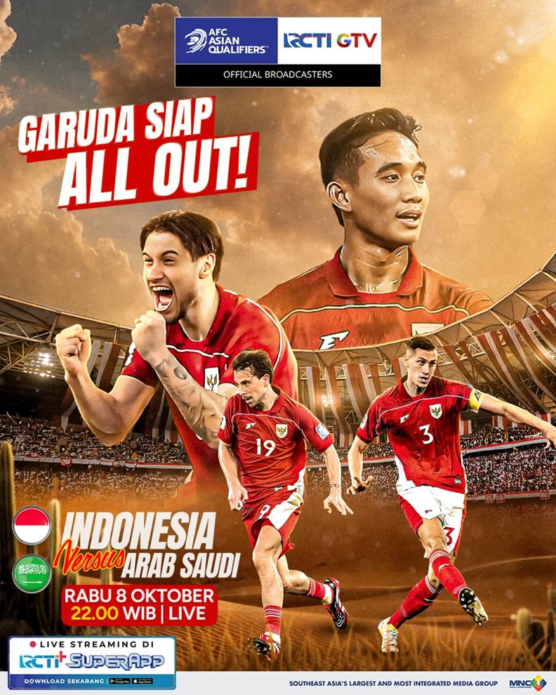 Arab Saudi vs Indonesia di RCTI