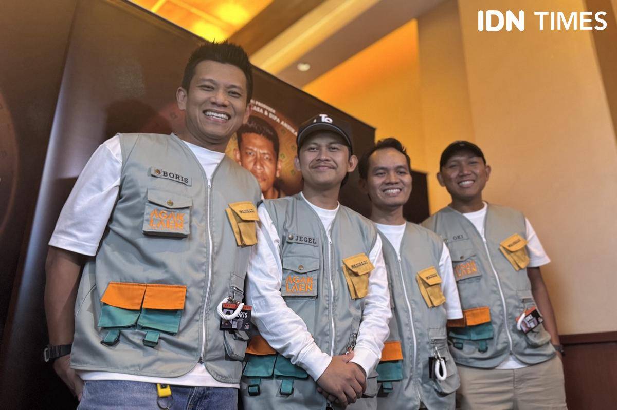 cast dan tim produksi Agak Laen Menyala Pantiku pada Rabu (8/10/2025) (IDN Times/Elizabeth Chiquita)
