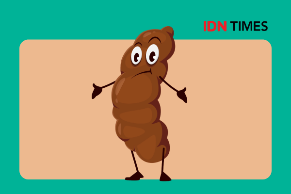 Ilustrasi feses atau tinja berwarna cokelat tua.