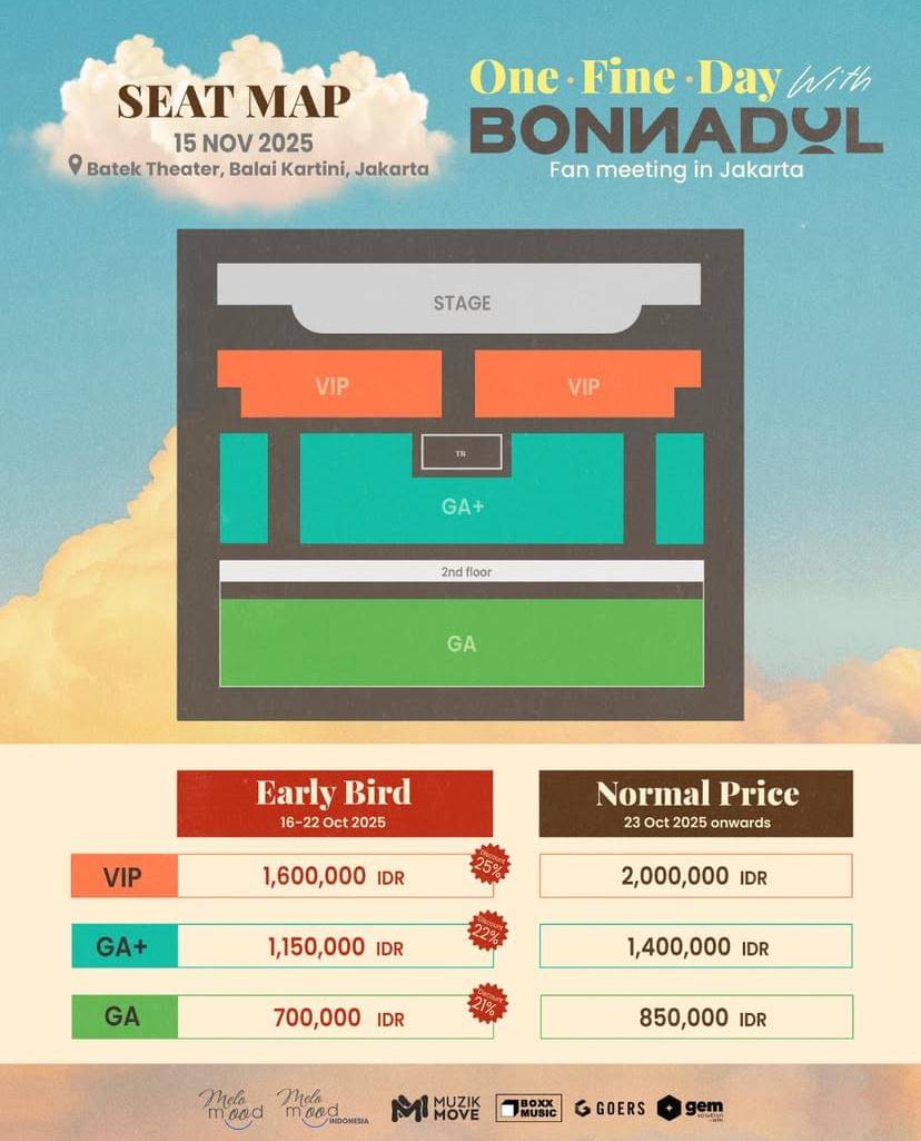 harga tiket fan meeting Bonnadol di Jakarta 2025