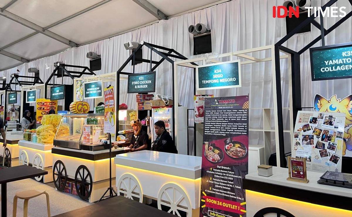 Potret tenant-tenant di Halalicious Food Festival 2025, JIExpo Kemayoran, Jakarta Utara