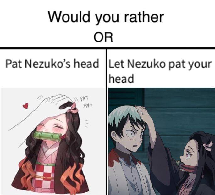 meme anime mengelus kepala
