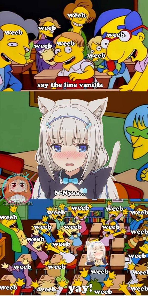 meme karakter anime bertelinga kucing