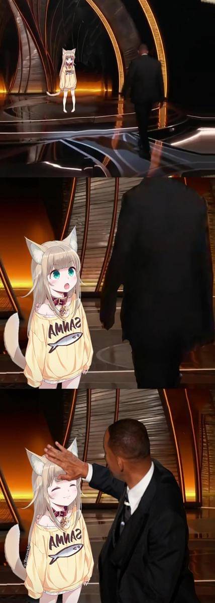 meme karakter anime bertelinga kucing