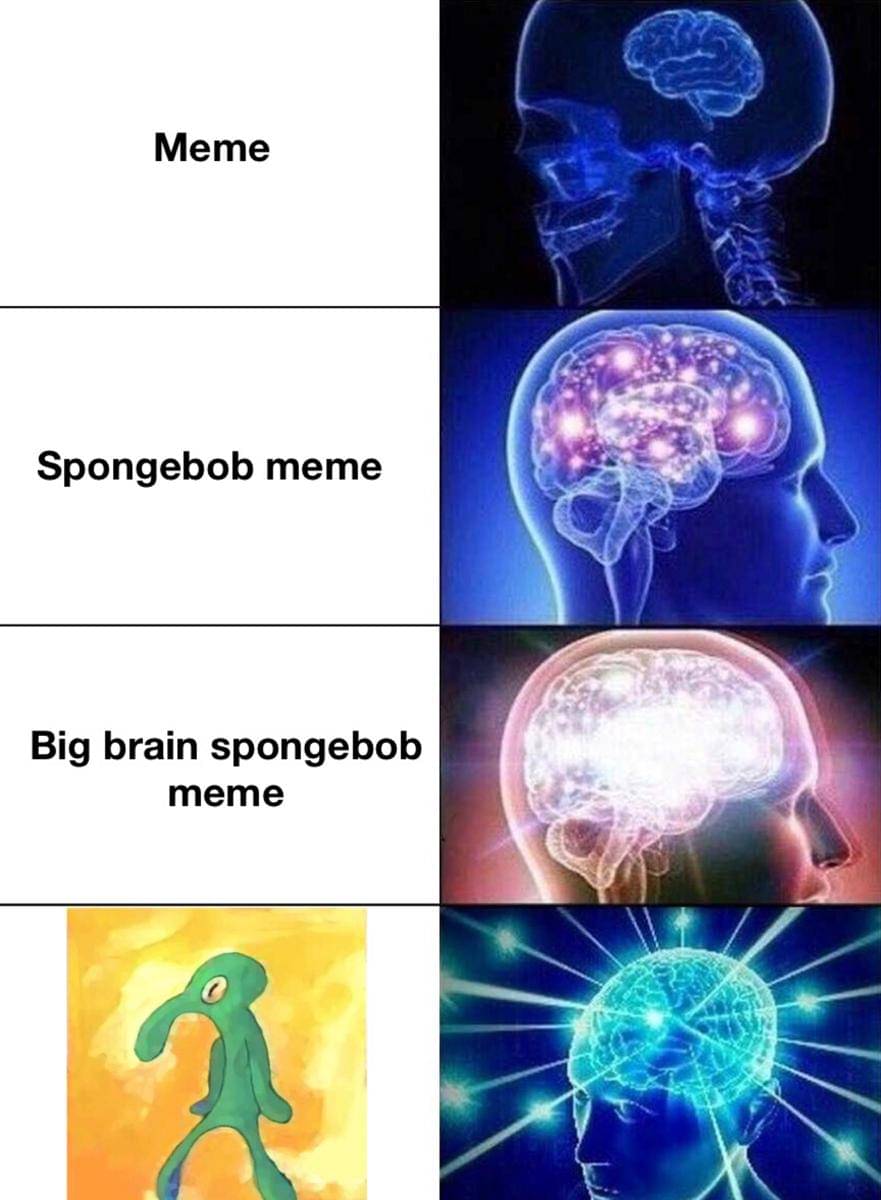 meme SpongeBob berotak besar 