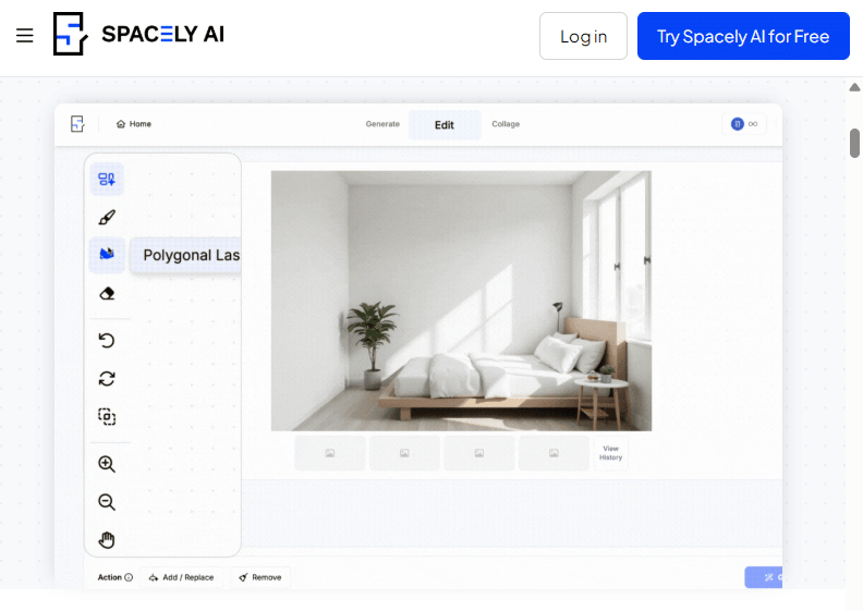 tampilan website Spacely AI 