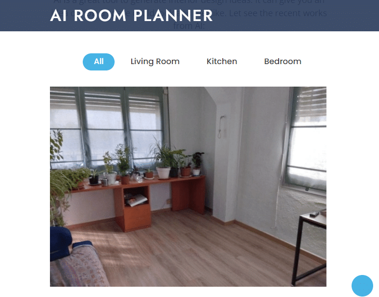 tampilan website AI Room Planner 