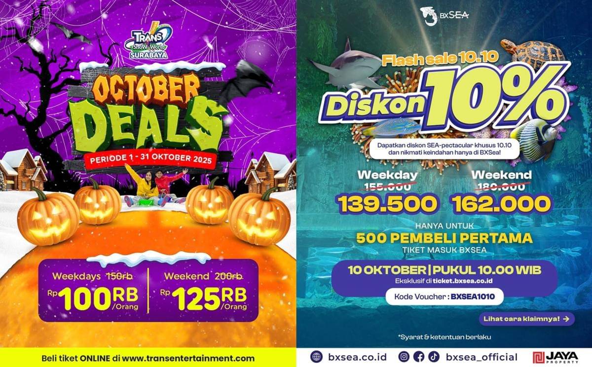 Potret promo tempat wisata Oktober 2025