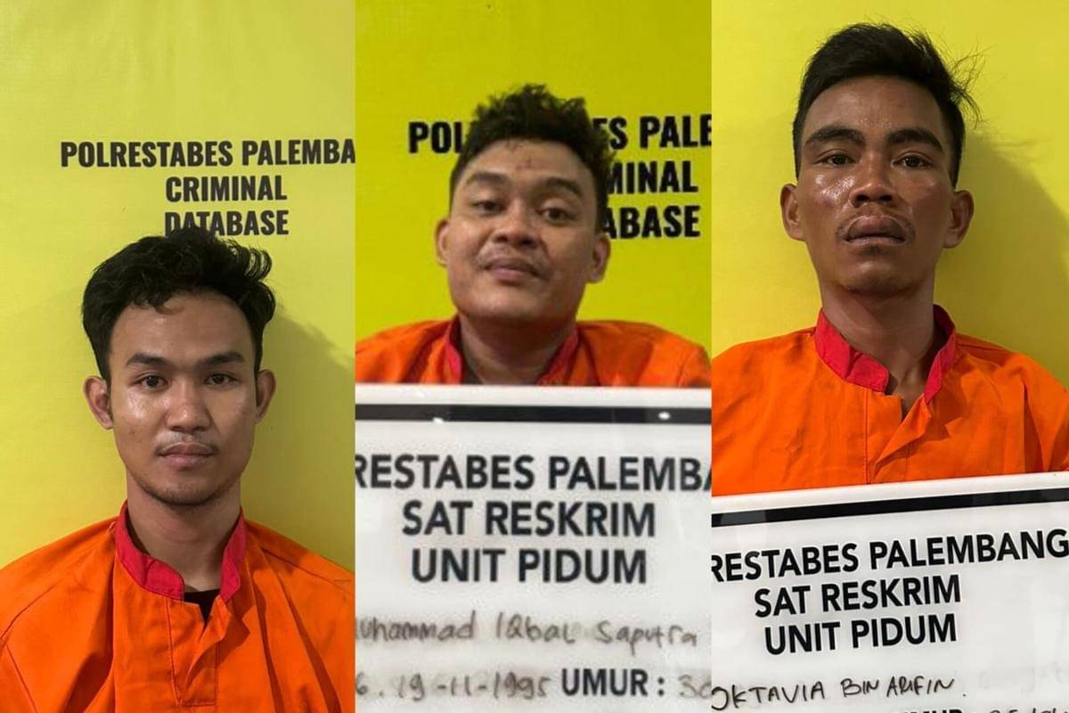 Tiga pelaku begal di Palembang ditangkap Ditreskrimum Polda Sumsel (DOk: Polda Sumsel)