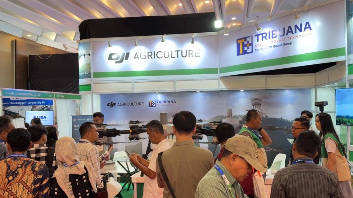 TSIT menampilkan produk unggulannya, DJI Agras T100—drone pertanian generasi terbaru di Palmex 2025 (dok.TSIT)
