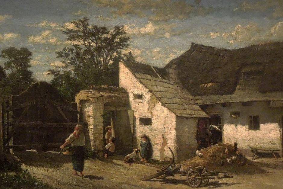 ilustrasi halaman rumah petani Prancis (commons.wikimedia.org/Marie Louisa Kirschner)