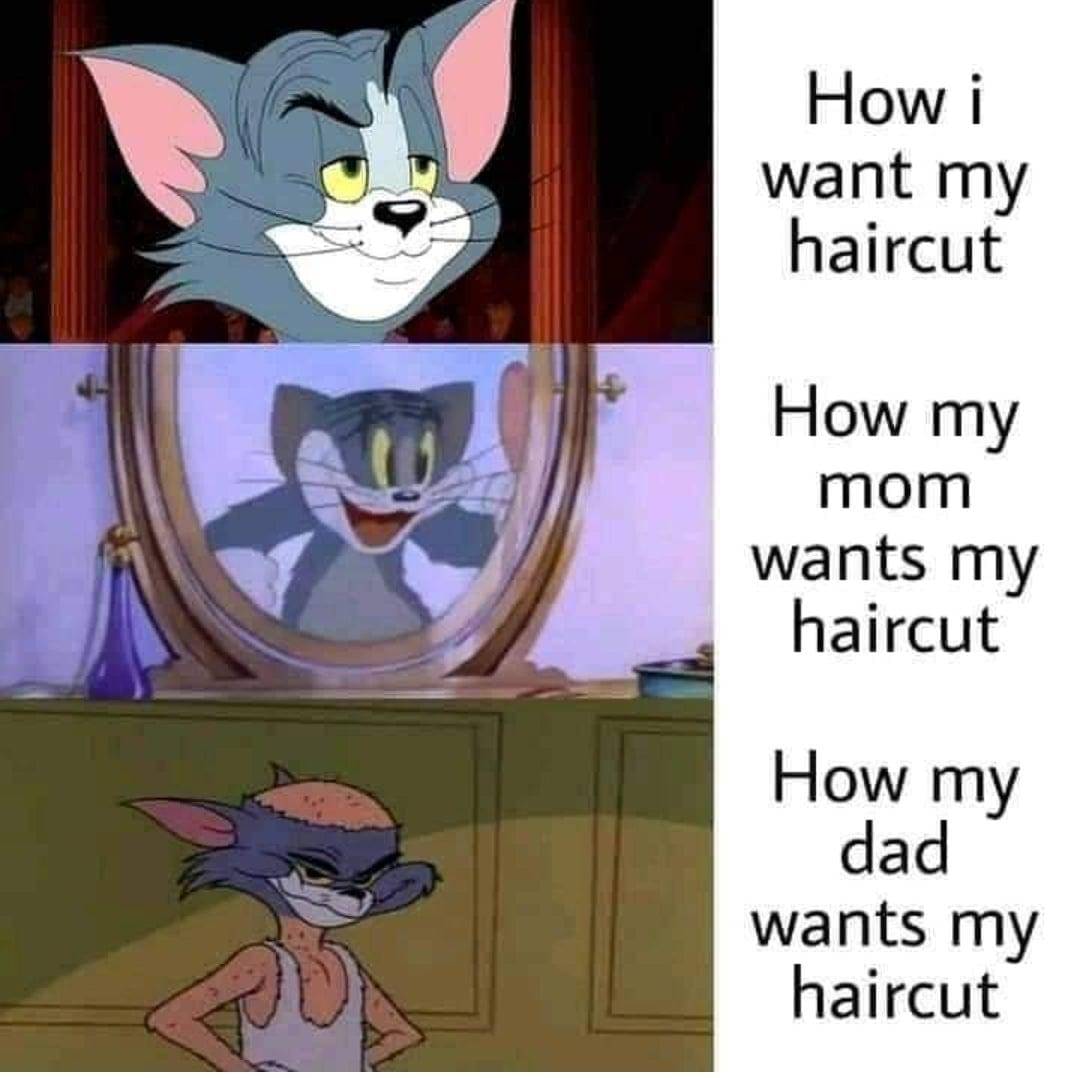 meme kartun tentang cukur rambut