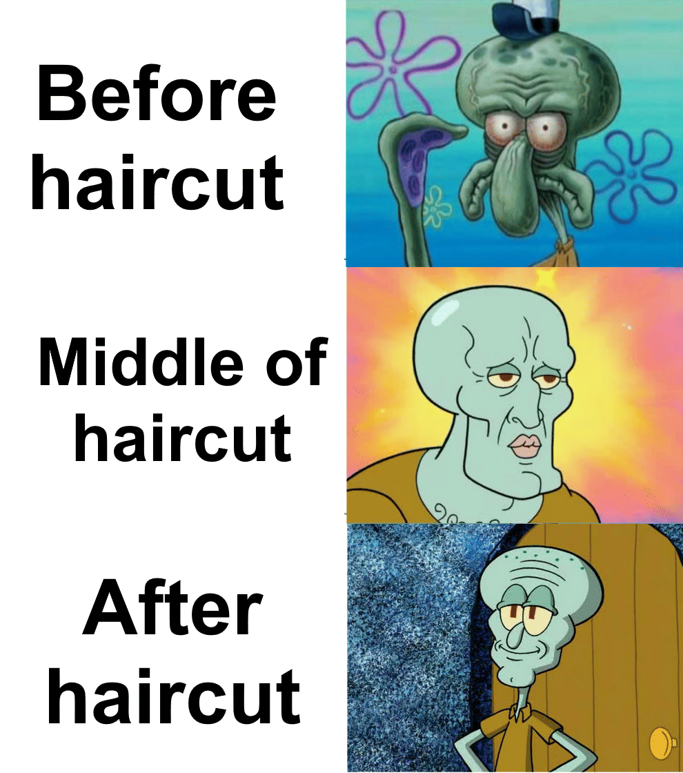 meme kartun tentang cukur rambut