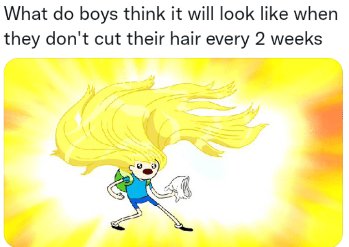 meme kartun tentang cukur rambut