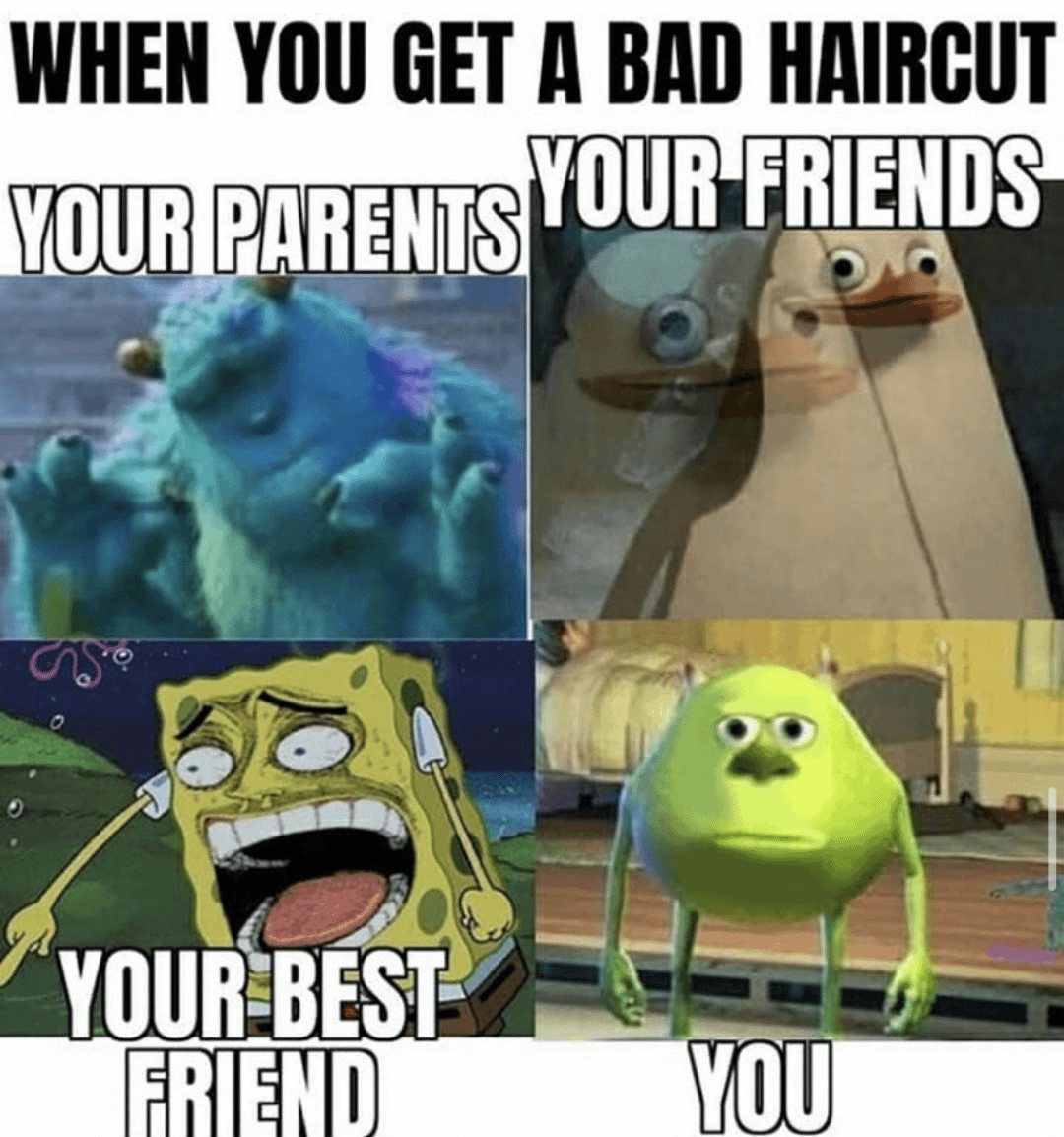 meme kartun tentang cukur rambut