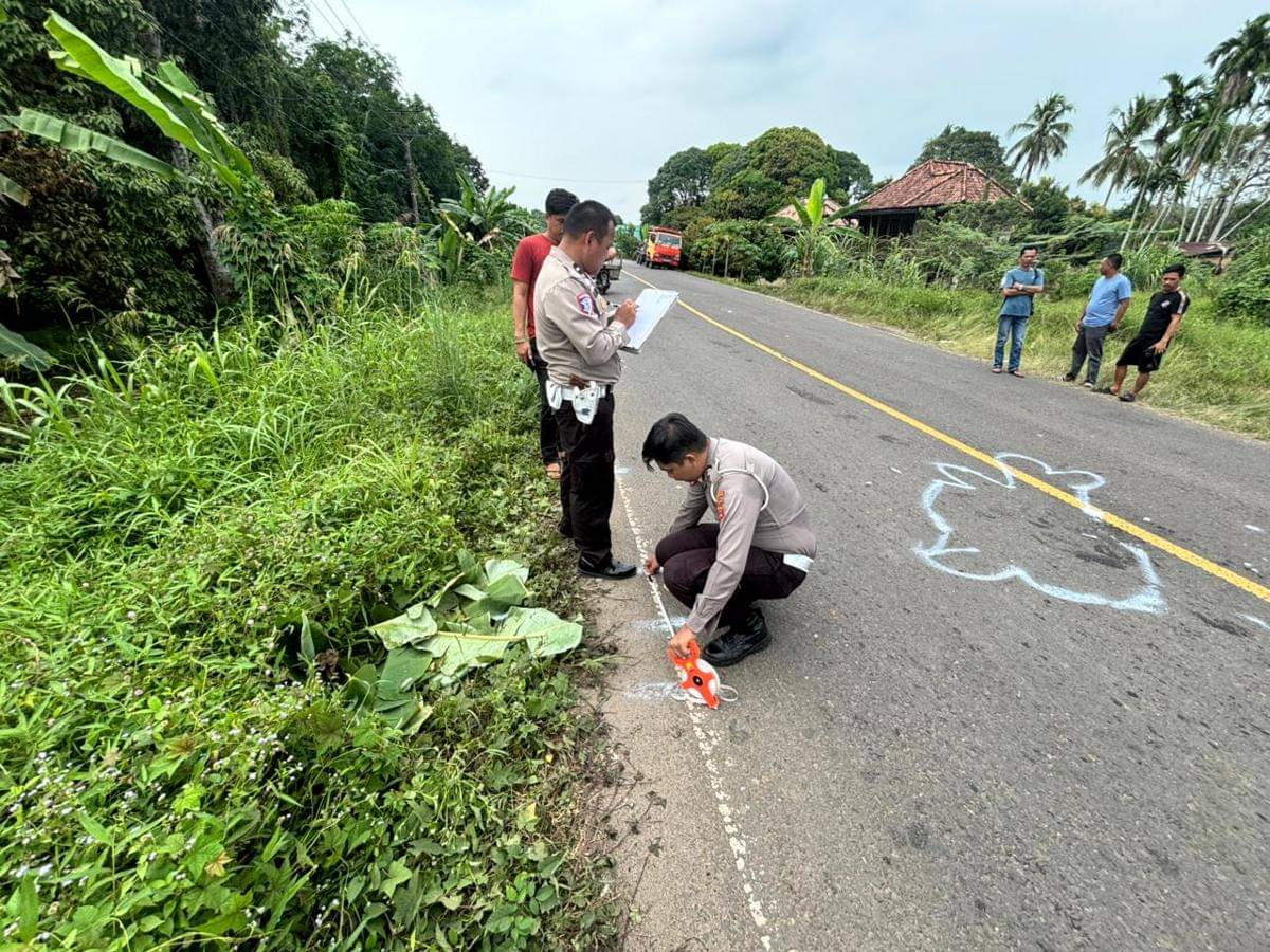 Polisi mengevakuasi korban laka di Jalinteng Sekayu-Lubuk Linggau. (Dok. Sat Lantas Polres Muba)