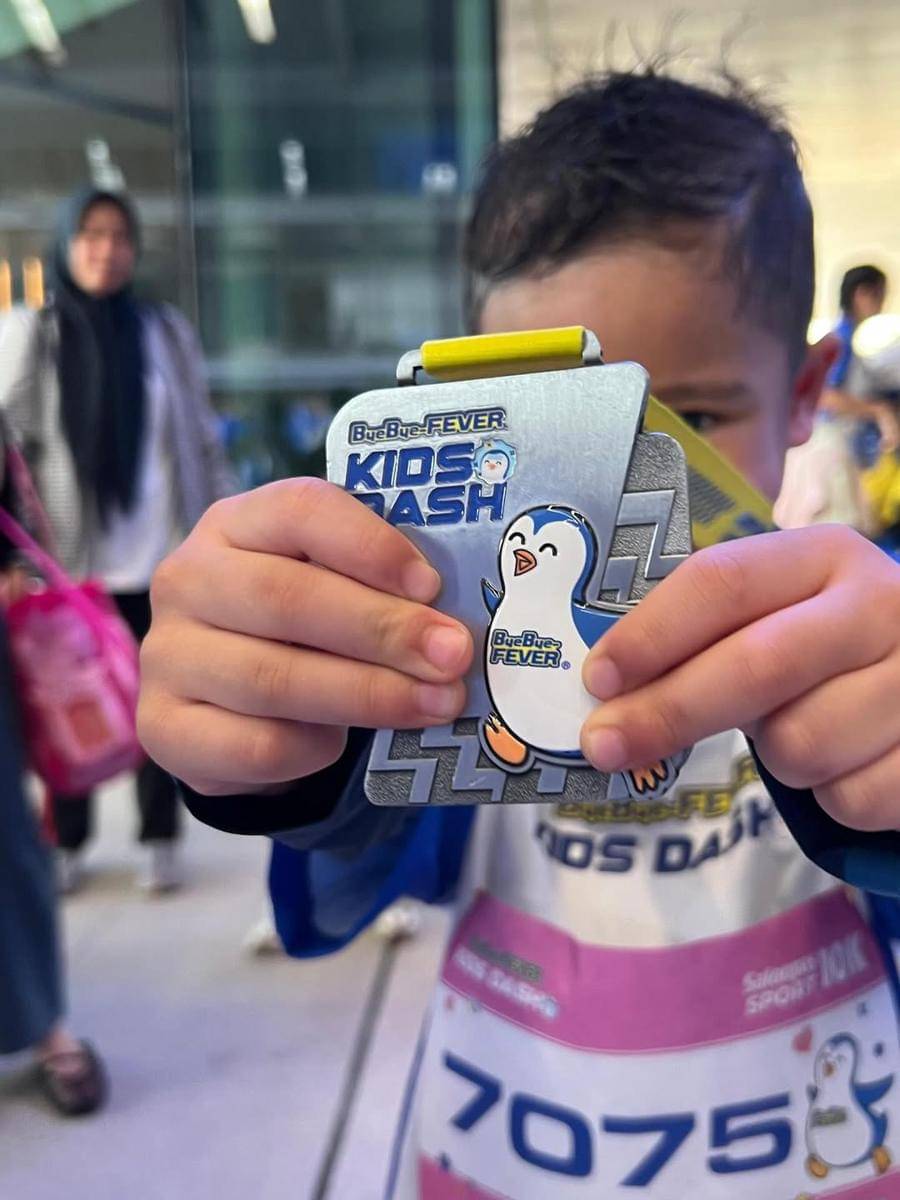 potret Rayyanza ikut marathon