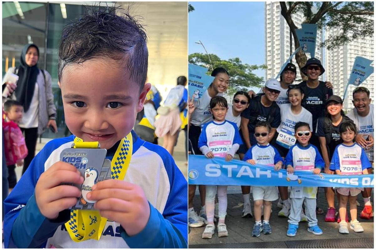 potret Rayyanza ikut marathon
