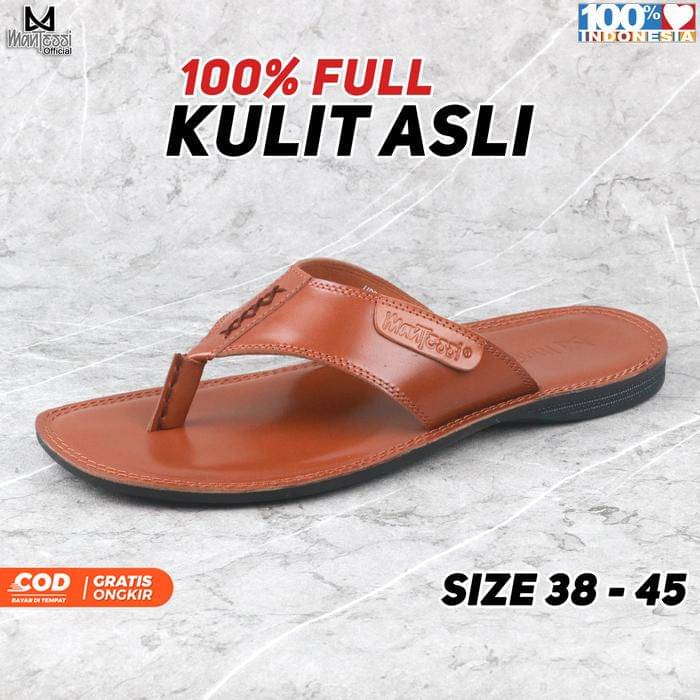 Mantessi Sandal Jepit Pria Kulit M34 (tokopedia.com/mantessi)